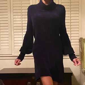 Free People velvet long sleeve turtleneck dress